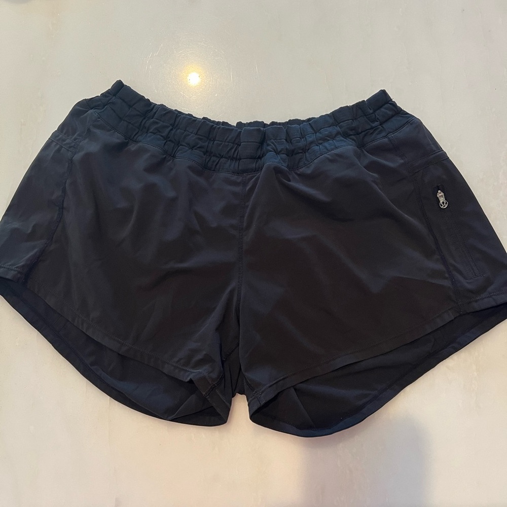 Women's black Lulu track that 3.5in Athletic Shorts